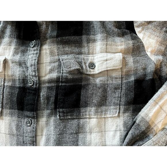 Old Navy Black White Buffalo Check Button-Down Womens Size M - Picture 3 of 7